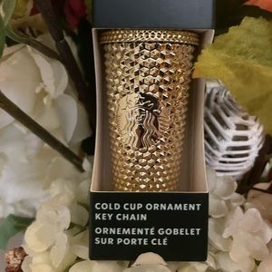 NEW gold studded ornament/keychain Starbucks